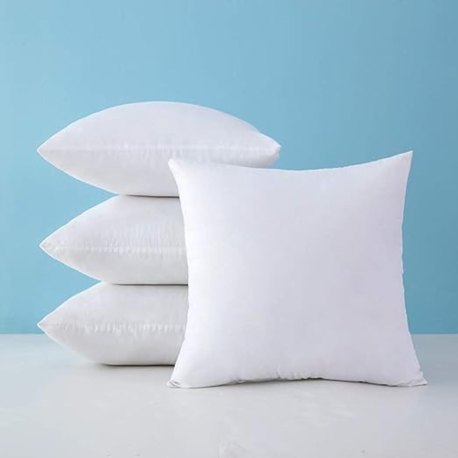MUSA MUSA MUSA Cushion Inserts cushion filler 50x50 cm - Pack of 4 - Soft Sofa Cushion inner and Luxurious Cushion Inner Pads Poly Cotton Cover Cushion Filler… (20x20 in, WHITE)