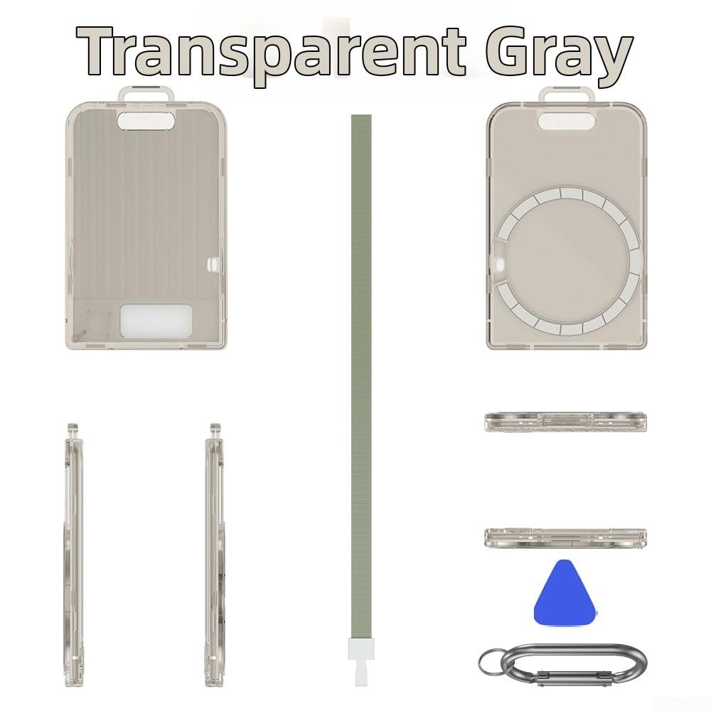 Étui de protection pour ordinateur portable Plaud Note/Plaud Note Pro AI, support magnétique, cordon de serrage, gris