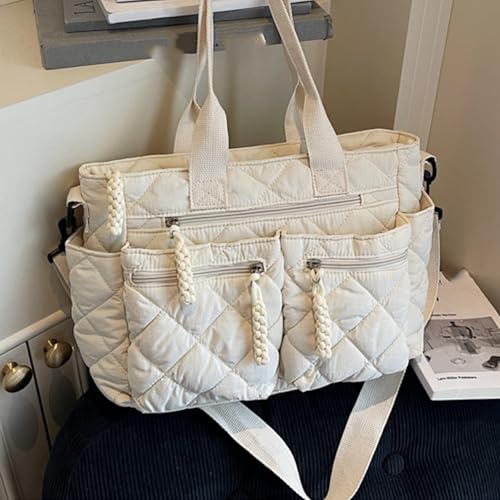 Sac à main matelassé avec poignée sur le dessus et rangements multiples