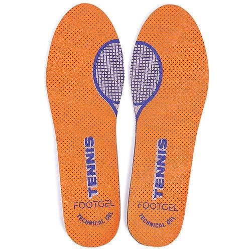 Footgel -Plantillas de Gel deportiva para Tenis,Si eres jugador de tenis, protégete del riesgo de lesiones, alivia el dolor en pies, rodillas, lumbares y consigue ventaja en los partidos. (43-47)