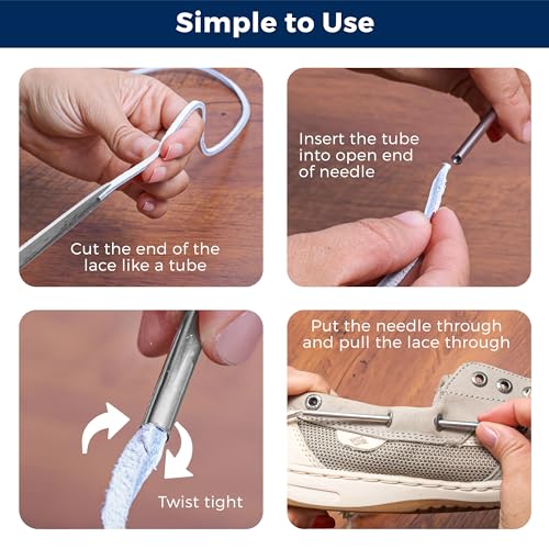 TOFL Leather Boat Shoe Lacing Kit | 45 inches | 1 Needle And 2 Strips [1 Pair] | Magenta - Thumbnail 2