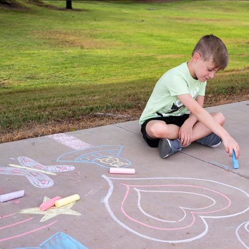 Image of JOYIN 160 PCS Sidewalk Chalks Set-16 Colors Non-Toxic Washable Jumbo Chalk for Outdoor Art Play, Painting on Chalkboard, Blackboard and Playground