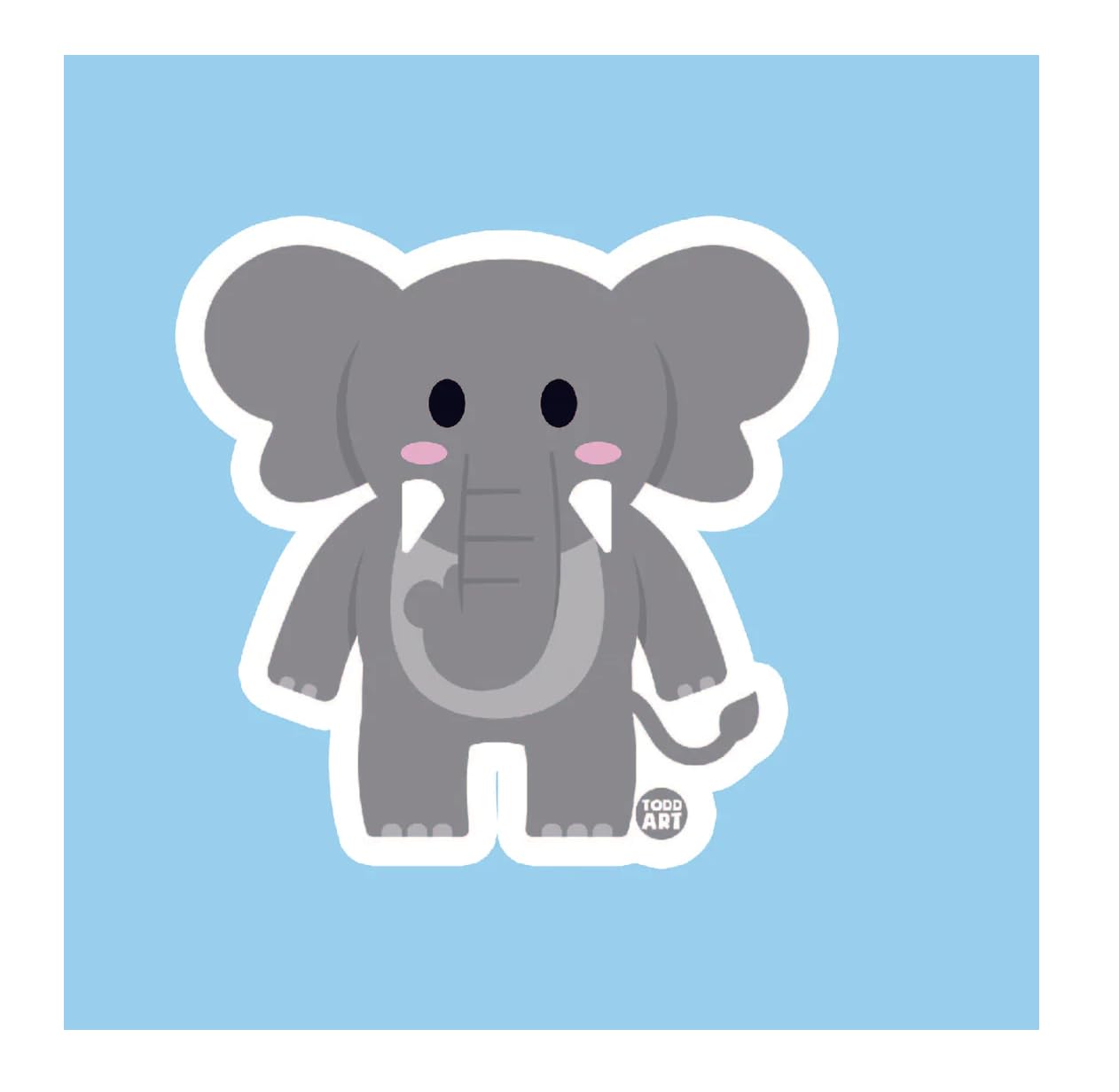 3" Die-Cut Vinyl Sticker - Super-Cute, Attractive and Loing Lasting Sticker - Waterproof, Burable & Scratch-Resistant – Prefect to Use On Laptop, Bottle - Elephant Sticker