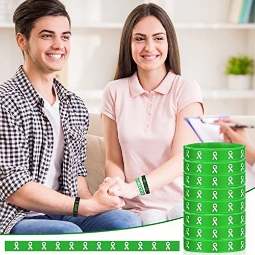 Sosation Mental Health Awareness Bracelet Green Awareness Ribbon Silicone Bracelets with Inspirational Saying Unisex Depression Bracelet for Women Men, 6 Styles4