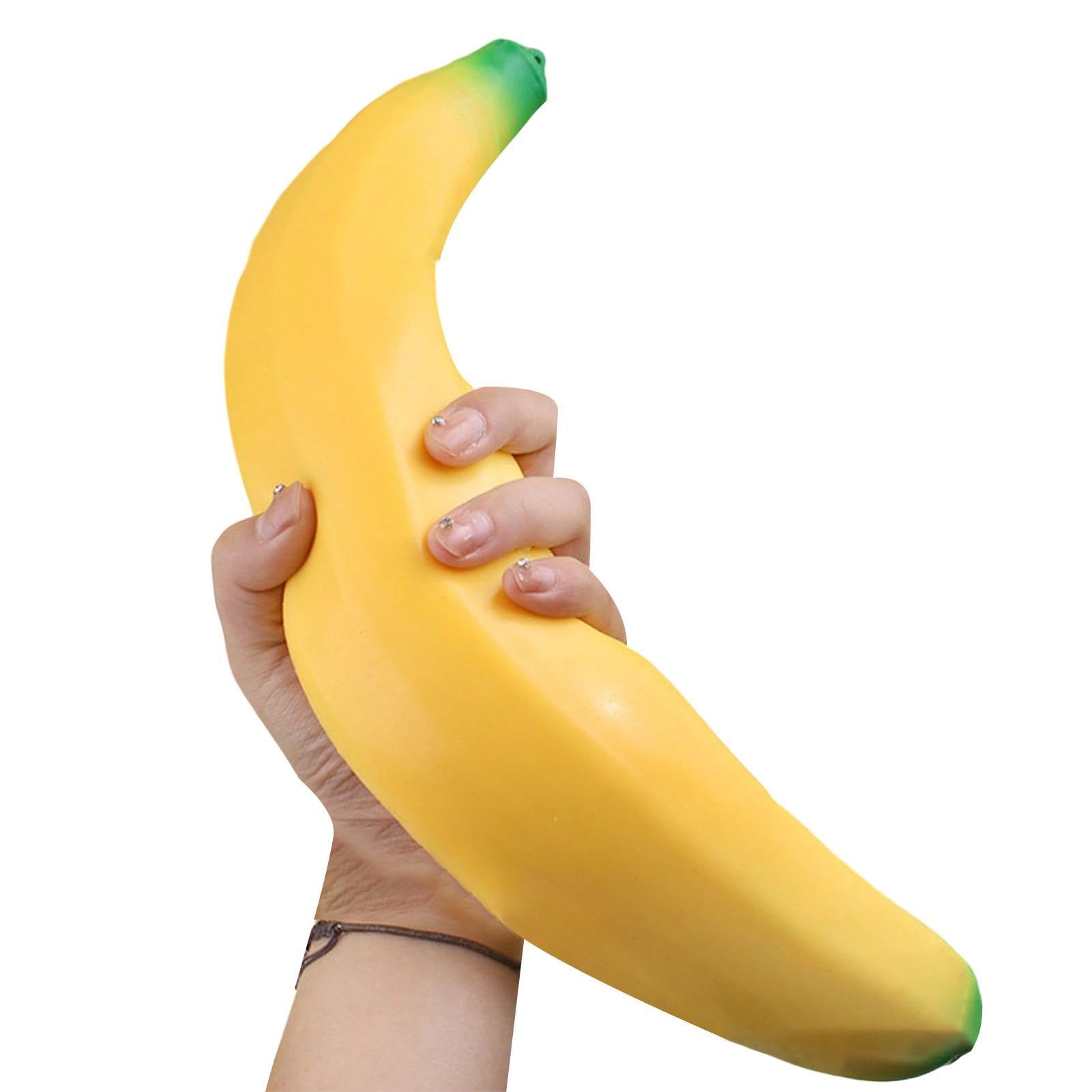 Banana Squeeze Toy - Banana Squeeze Fidget Toy Jumbo - Realistic Fruit Stress Toys, Extrusion and Stretching, Suitable for Students and Working Professionals, 45x7cm