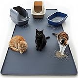 Cat Litter Mat 51' x 25.6' XL Silicone Litter Box Mat, Waterproof Non-Slip Kitty Litter Mat - Easy to Clean for Multi-Cat & Automatic Litter Boxes, Cat Mat for Litter Box with Raised Lip
