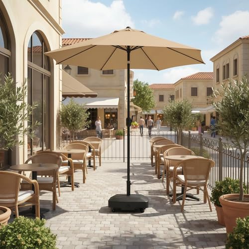 Pied de parasol de 45 l avec roulettes support de sol rempli d'eau - 6