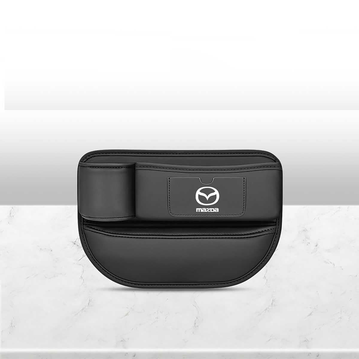 HUKOAUAO Car Seat Gap Storage Box for Mazda 2 3 5 6 MX5 MX30 CX30 CX5 CX50, Pu Leather Console Side Pocket Organizer Filler-Box Accessories