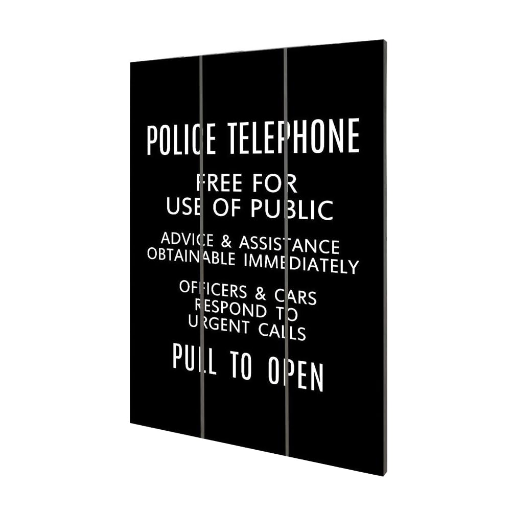 Doctor Who Tardis Sign Plaque (29.5cm x 20cm) (Black/White)