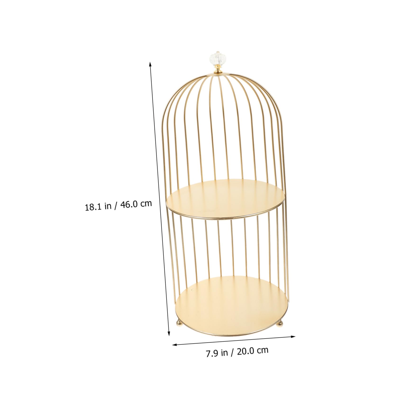 LABRIMP Goldener Vogelkäfig Doppelschicht Dessertständer und Make Up Organizer aus Eleganter Kosmetikhalter Platzsparendes Aufbewahrungsregal für Hochzeit Party und Schreibtisch