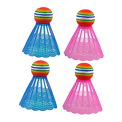 Totority 4Pcs LED Badminton Shuttlecocks Durable Nylon Design for Play Nighttime Sports Activities Includes Blue and for School and Family Fun
