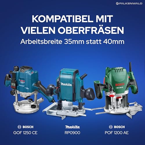 Falkenwald Planfräser 8mm schaft für Holz Ø 35 mm - Planfräser für Oberfräse aus Wolframstahl mit Ersatzplatte - Ideal zum Planfräsen/Nutfräsen/Kantenfräsen