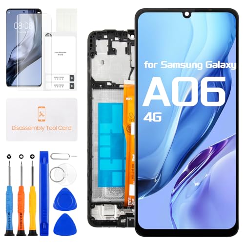 Original Display for Samsung Galaxy A06 Screen Replacement for Samsung A06 A065 LCD Display Touchscreen Digitizer Glass SM-A065F SM-A065F/DS SM-A065M Full Assembly (Black with Frame)