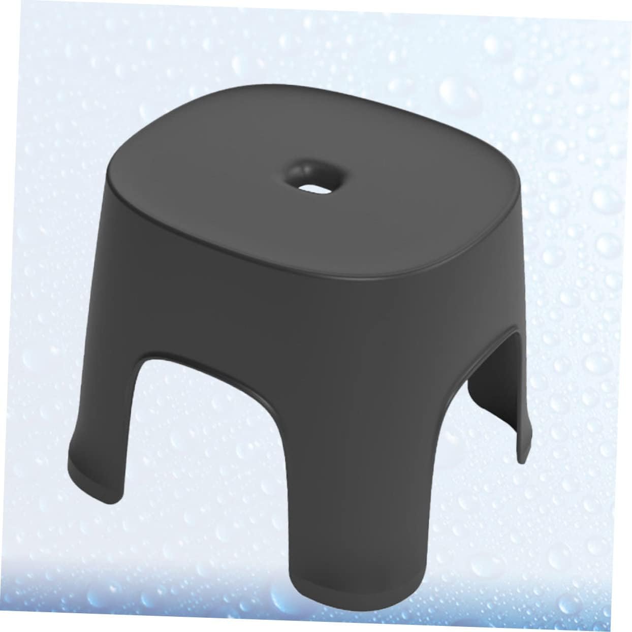 1pc - Small Stool for Home Lightweight Multi-use Shoe Changing Stool for Bathroom Kitchen and Boys and Girls Black Plastic Design