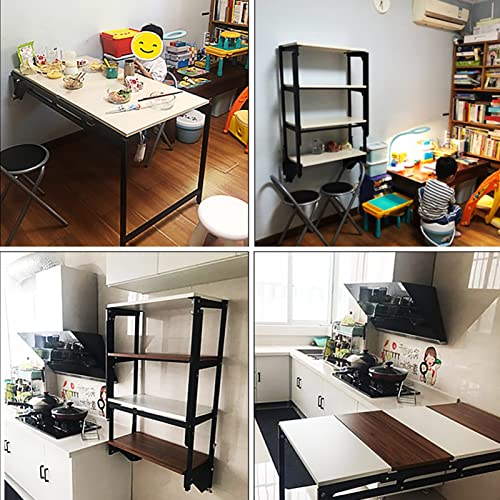 Wall Desk Fold Down Invisible Wall Mounted Folding Desk Multi-Function Kitchen Dining Table With Screws For Home Restaurant Bar Table Coffee Table (Color : E, Size : L 120 X W 60 X H 73Cm) #TOP5