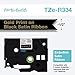 Brother P-Touch Embellish Gold Print on Black Satin Ribbon TZER334 - ~½” Wide x 13.1’ Long for use with P-Touch Embellish Ribbon & Tape Printer
