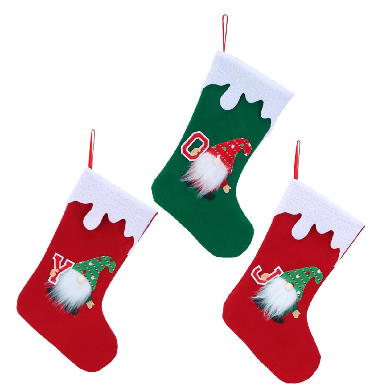TOPBATHY 12 STK Gesichtsloser Weihnachtsstrumpf Kaminstrümpfe Hängende Tasche Christbaumschmuck Weihnachtsbaum Tasche Strümpfe Socken-geschenktüte Weihnachtstasche Vlies