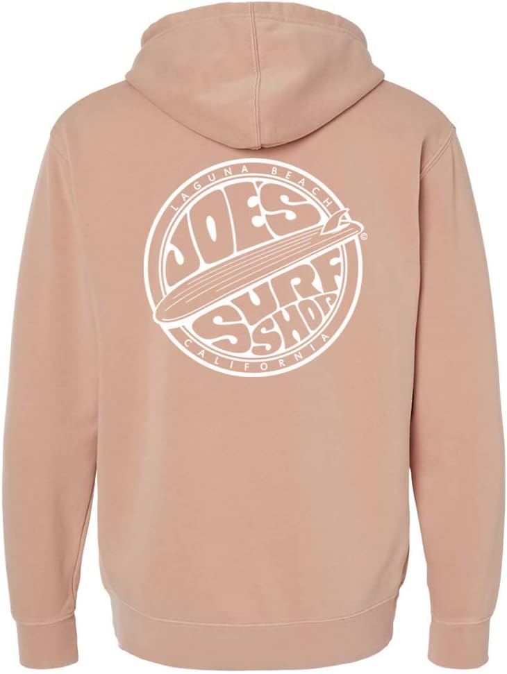 JOES SURF SHOP Fins Up Pigment-Dyed Hoodies -80/20 Cotton/Poly in Sizes XS-3XL