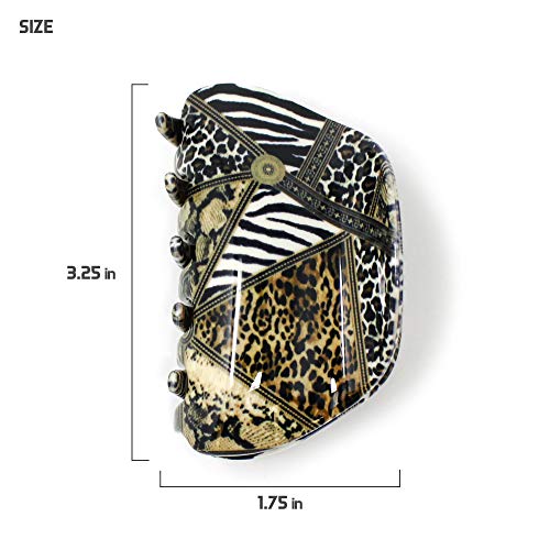 Sometheme Special Leopard Hair Claw Banana Clips Geometric Nonslip Large Claw Hair Clip Set For Women Ponytail Holder Hair Accessories (Leopard Set) #TOP1