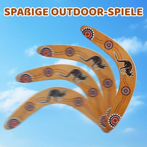 WNXBFO 2 Pcs Wooden Boomerang Set, Aerodynamic Flying Disc, Outdoor Sports Gear, Professional Flying Implement for Recreation Backyard Games,Outing Family Fun,Beach Play Gear,Reliable & Sturdy Design - Image 3