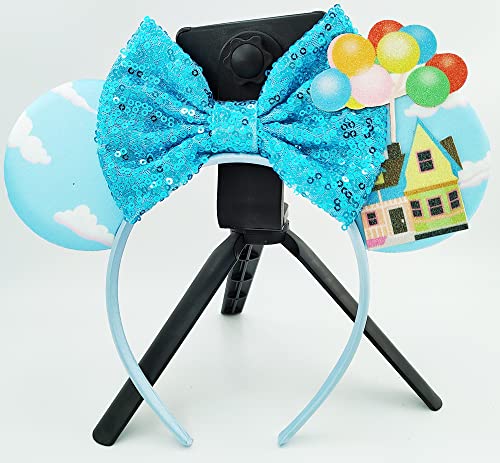 image for WW-WONDERFULWORLD Mouse Ears Headbands With Shiny Blue Bows, for Girls