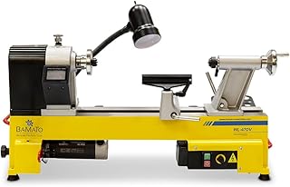 BAMATO Drechselmaschine WL-470V mit Digitalanzeige Drehbank Drehtischmaschine | 750W Leistung | Stufenlos 480-3800 min-1 | Werkstücke max. 470mm Länge / 350mm Ø | inkl. Planscheibe 150mm, uvm.