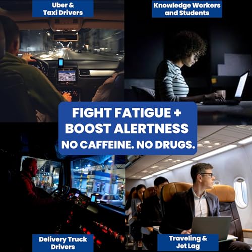 BLUEWAKE Anti-Fatigue, Anti-Drowsiness Device for Drivers, Students, Truckers, Travelers & Office Workers - Patented Blue Light Stimulant for Increased Focus & Staying Awake (Blue)