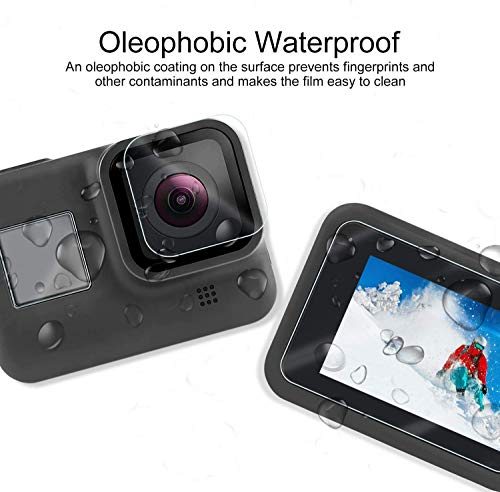 Image of M.G.R.J Tempered Glass Screen Protector for GoPro Hero 8 (Set of 2 Glass & 1 Screen Guard) (Transparent)