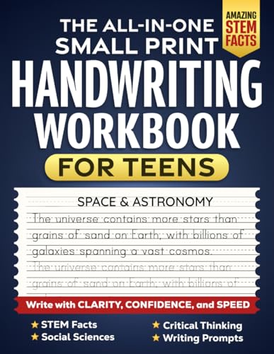 The All-In-One Small Print Handwriting Workbook For Teens: Write ...