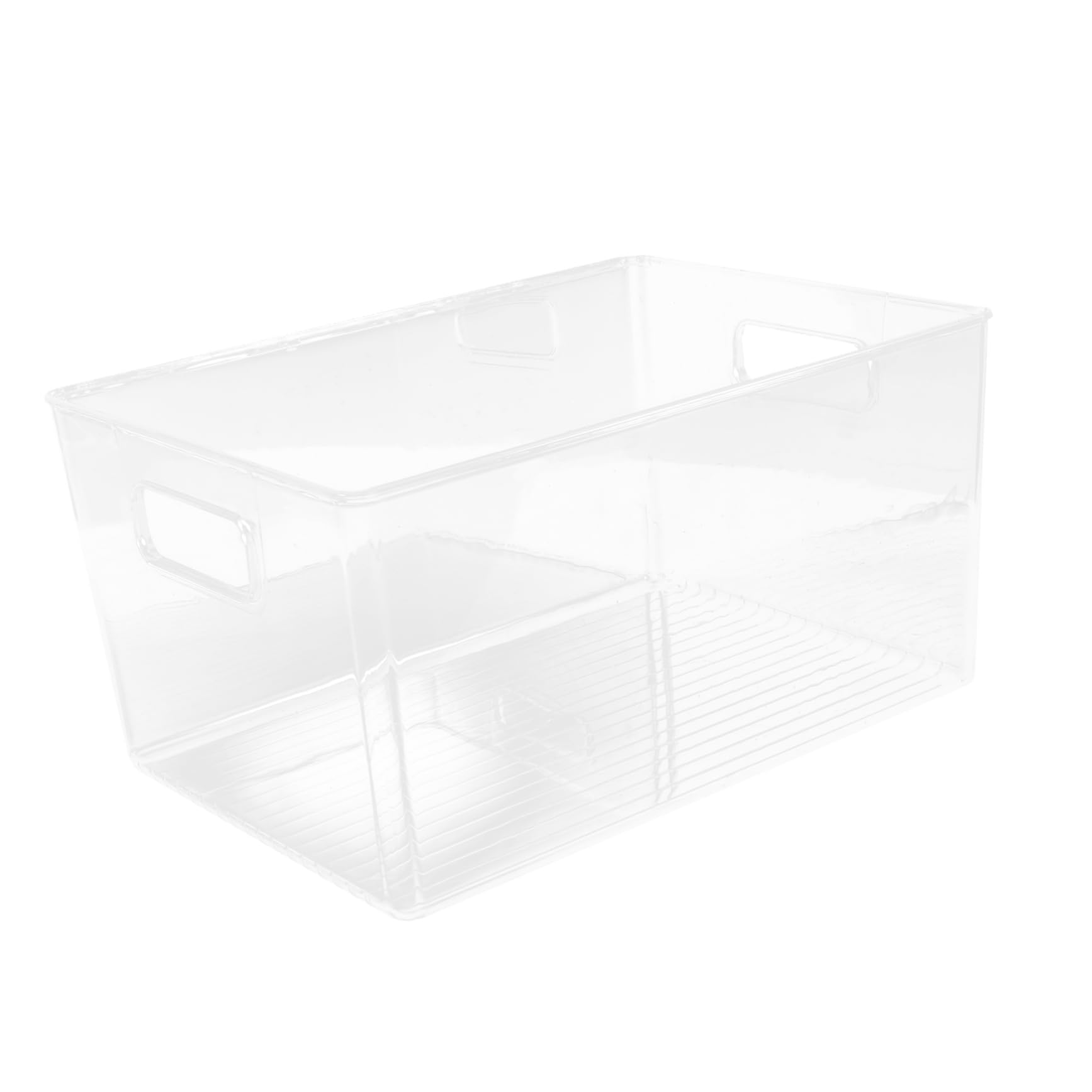 Cesta de plástico con asa para ordenar el escritorio en el hogar y la oficina