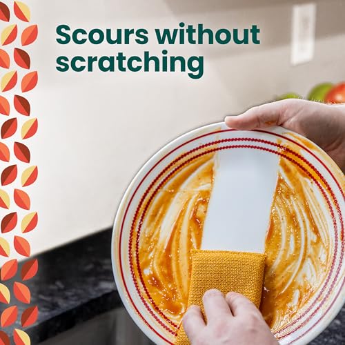 Image of Scotch-Brite Harvest Dobie Scrubbing Pads, Non-Scratch Kitchen Sponge for Cleaning Dishes, Appliances, and Bathrooms, Pumpkin Orange Dish Sponge that Dries Fast, 2-Pack