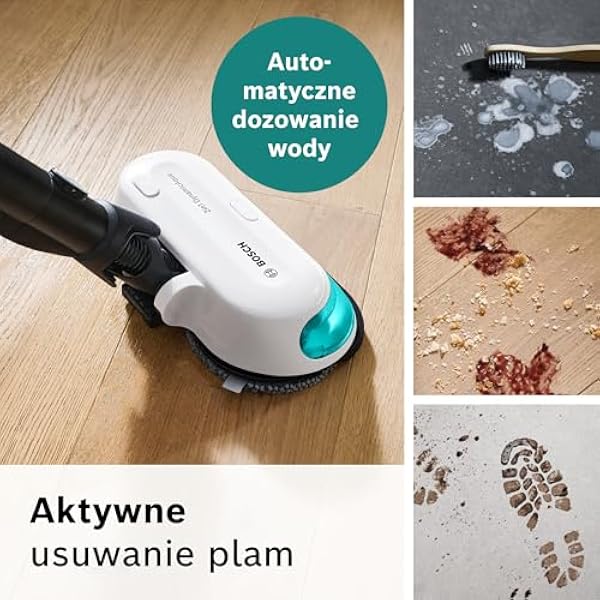 Bosch Unlimited 7 ProHygienic Aqua беспроводной пылесос 2-в-1 с функцией мытья полов швабра DynamicAqua электрощетка для всех типов полов цвет белый BCS71HYG2
