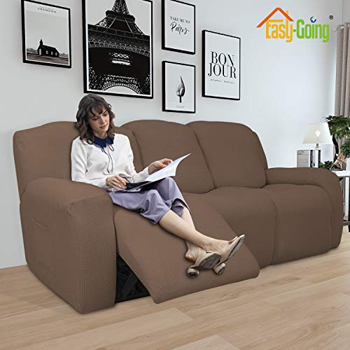 image for Easy-Going 8 Pieces Recliner Sofa Stretch Sofa Slipcover Sofa Cover Fu