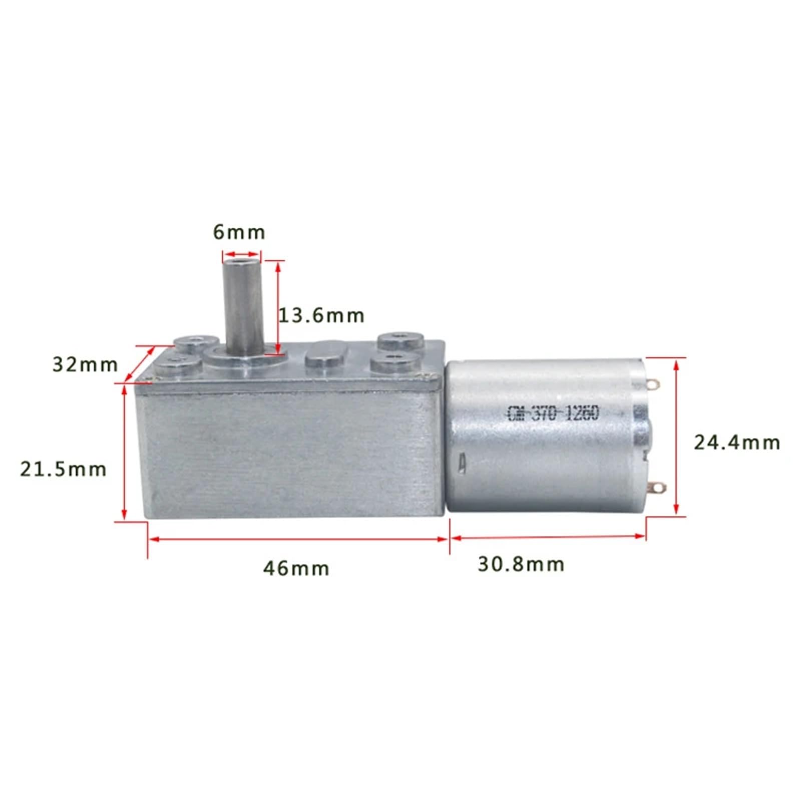 JGY370 DC 12V reductor de velocidad de alto par motores de engranaje helicoidal de Metal Reversible 2/2.8/6/8/10/14-210RPM 1 Uds(2 RPM)