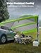 JOYTUTUS Versatile Vehicle Awning with 3 Removable Sides, Large Car Awning 11.5FT * 7.9FT, UV50+ and Waterproof PU2000mm Truck Canopy, SUV Camping Sunshade with 8 Storage Pockets,Gray Green