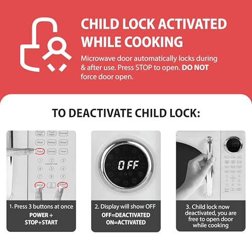 Nostalgia Retro 700W Microwave Oven 0.7 Cu Ft Capacity – Child Safety Lock, 8 Auto-Cook Settings – Countertop Kitchen Appliance – Ivory - image 6