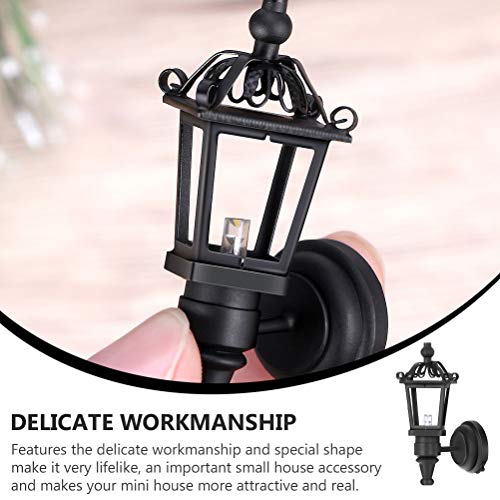 Toyandona 2Pcs Dollhouse Led Wall Sconces 1: 12 Scale Wall Lamp Simulation Miniature Furnitures For Diy Dollhouse Living Room Mini Toy Wall Lamp Models Black #TOP2