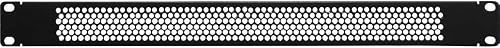 NavePoint Rack Mount Panel er, 1U, Alloy Steel, Black, Vertical, Perforated Venting for 19-Inch Server Enclosure or Cabinet
