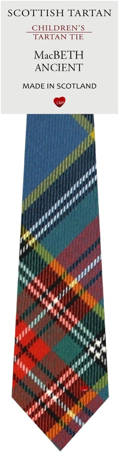I LUV LTD Boys All Wool Tie Woven And Made in Scotland in MacBeth Ancient Tartan