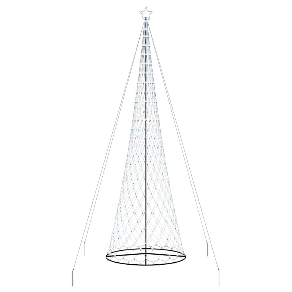 Choinka LED zimna biel 500 cm, metalowa, ze stojakiem, 8 trybów, do użytku wewnątrz i na zewnątrz, trwała, 550 diod LED