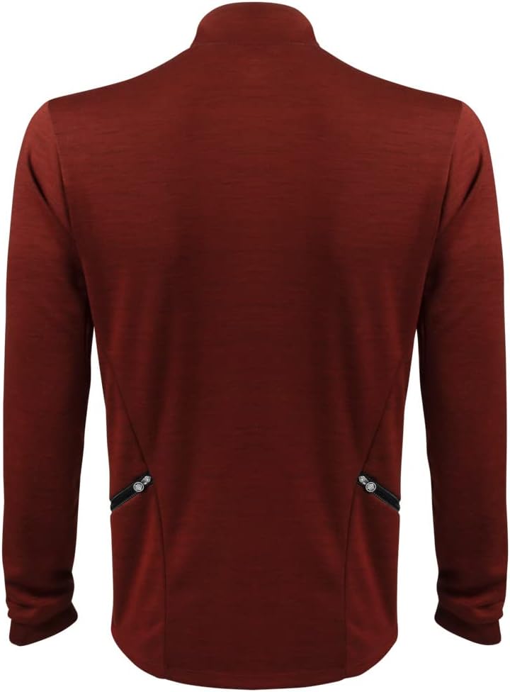 AERO|TECH|DESIGNS | Men's Long Sleeve Merino Wool Jersey | High Collar Performance Wool Blend Pullover | Made in USA