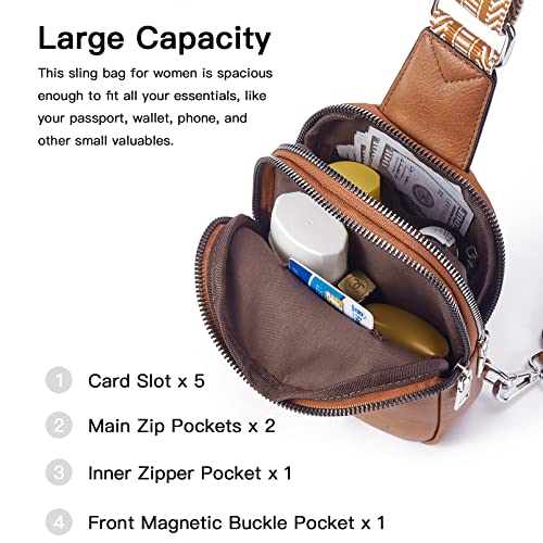 Telena Small Sling Bag for Women Vegan Leather Fashionable Fanny Pack Crossbody Bags for Women for Travel - Image 4