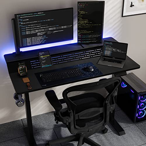 Fenge Standing Desk,48X24 Inches Electric Height Adjustable Stand Up Desk,2 Tier Sit Stand Home Office Desk,Memory Computer Standing Table Ergonomic Workstation #TOP6