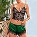 Pajama Sets for Women Fashion Sexy Lace Tanks Shorts Nightgown Sleepwear 3 PC Casual Comfort Home Pajamas Suits Green
