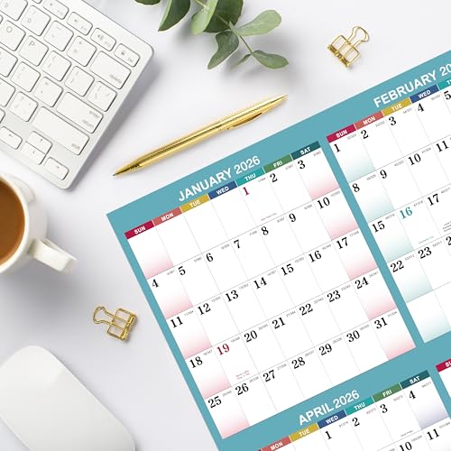 2026 Yearly Wall Calendar - 2026 Wall Calendar, Yearly Calendar 2026 from Jan. 2026 - Dec. 2026, Vertical, 22.8\" x 34.4\" (Open) - Bright Blue - Thumbnail 5