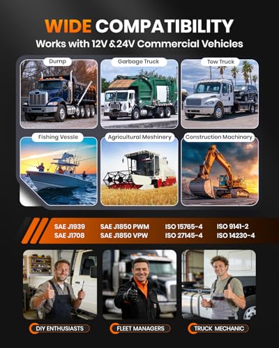 Image of ANCEL HD431 Heavy Duty Truck Scanner, DPF Regen & Forced Reset for Paccar & Detroit Engines, Full System Diagnostics Diesel Code Reader, Professional OBD2 /HDOBD Mechanic Tool for Commercial Vehicles