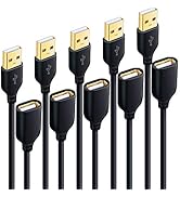 USB Extension Cable, Besgoods [5Pack] 10 ft Extra Long Type A Male to Female USB 2.0 Extender Cor...