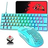 [Amplia compatibilidad]: 3 en 1 PC Gaming Value Combo incluye 60% mini teclado para juegos de computadora, carcasa de panal de abeja retroiluminada RGB, mouse ligero para juegos y almohadilla de mouse para juegos negro y rojo. Es adecuado para jugadores de oficina o juegos. Compatible con diferentes sistemas como Windows 10, Windows 8, Windows 7, Windows Vista o Windows XP, Mac OS.