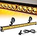 Emergency Light Bar 35.5 Inch 13 Flash Patterns 32 Led Warning Lights Traffic Advisor Bar Yellow Strobe Safety Lights with Cigar Lighter (35. 5 Inch, Yellow)