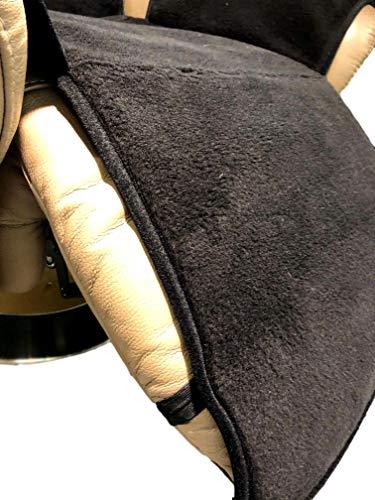 Alpenwolle Sesselschoner Relaxsessel anthrazit/schwarz mit Taschen 100% Wolle Kaschmiranteil